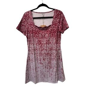 NORACORA woman's Floral Red T-shirt dress size small
